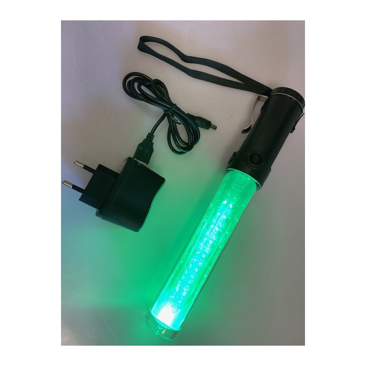 Baton lumineux led rouge + batterie rechargeable + chargeur 220v 5v support magnetique