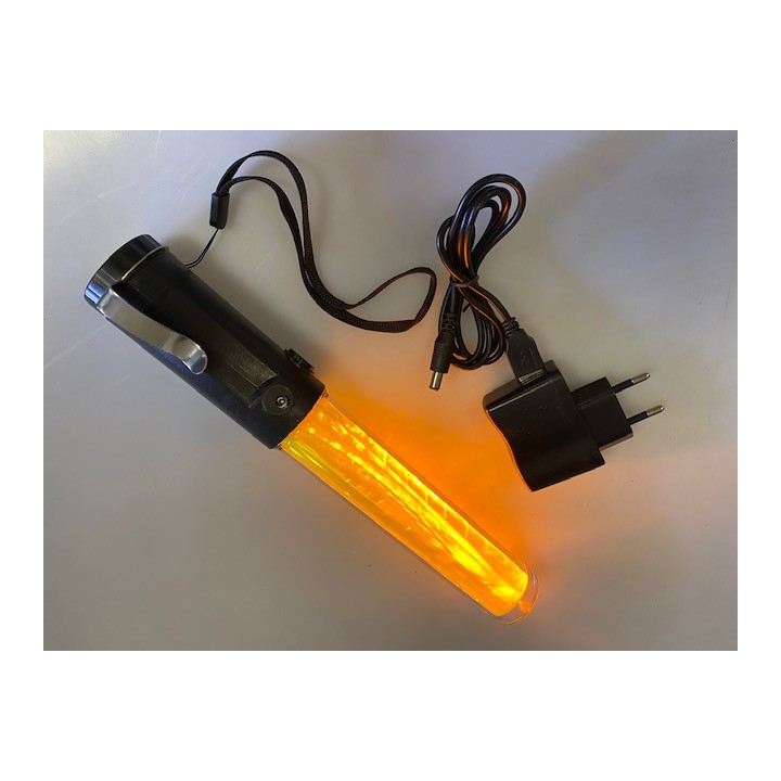 Baton lumineux led rouge + batterie rechargeable + chargeur 220v 5v support magnetique