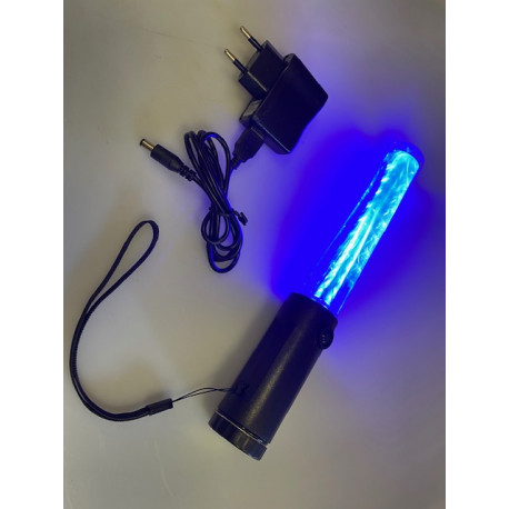 Leuchtstab 26 cm led blau + akku + ladegerät 220 v 5 v magnetische  unterstützung