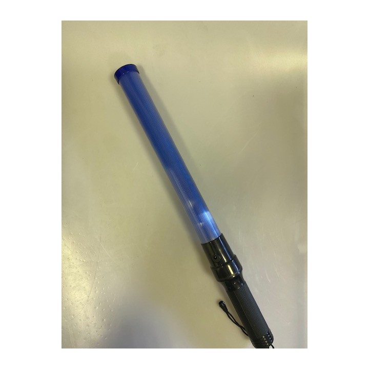 Baton luce GM torcia ricaricabile blu segnalazione polizia stradale aereo aeroplano eclats antivols - 2