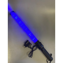 Wiederaufladbare Taschenlampe blau Signalisierungsverkehr Flugzeug Auto Straßenpolizei Baton eclats antivols - 5