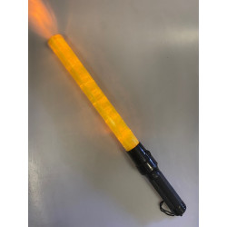 Baton rechargeable torch light yellow traffic signaling plane car road policing eclats antivols - 1