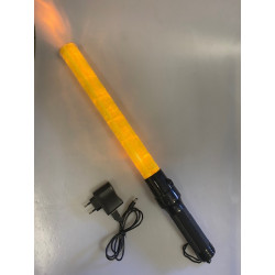 Baton rechargeable torch light yellow traffic signaling plane car road policing eclats antivols - 2