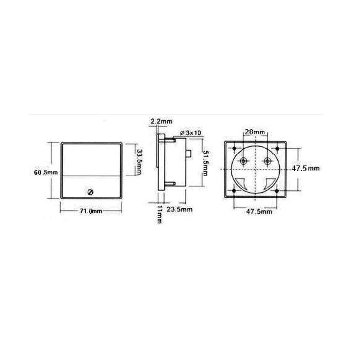 Amperiometro analogico de cuadro 15a cc 70 x 60mm cero mecanica regulable aim7015a velleman jr  international - 1