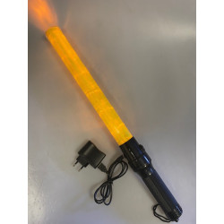 Baton rechargeable torch light yellow traffic signaling plane car road policing eclats antivols - 3