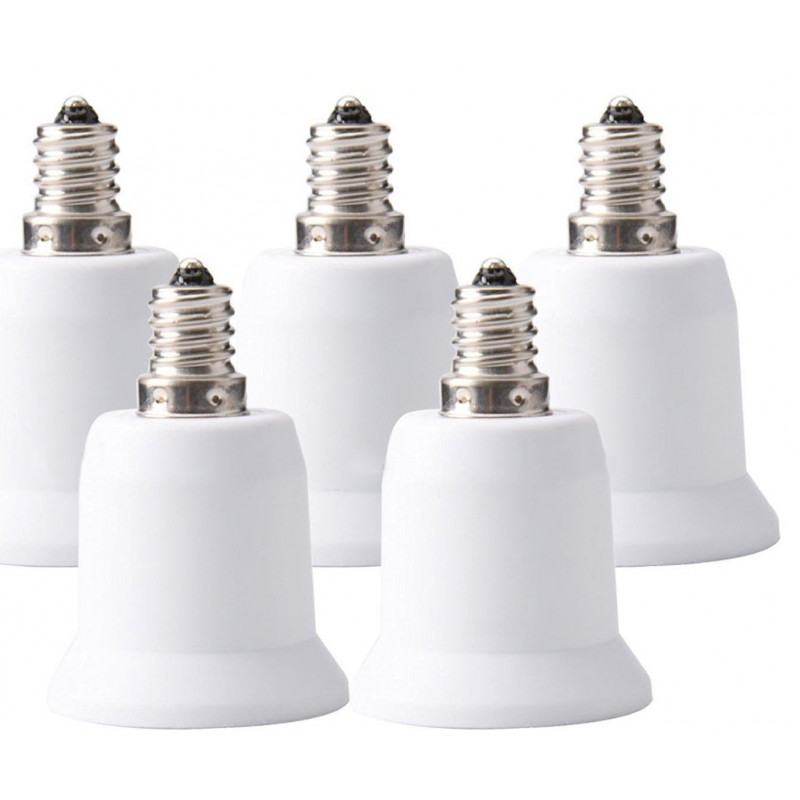 E14 to E14 Socket Base Halogen LED CFL Light Screw Bulb Adapter Converter Holder 