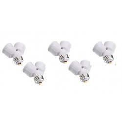 5 X E27 to 2 e27 led light bulb lamp base adapter converter holder socket 12v 24v 48v 220v lampholder conversion jr internationa