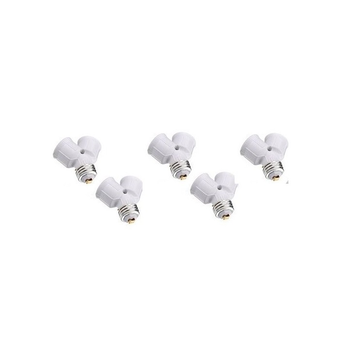 5 X E27 to 2 e27 led light bulb lamp base adapter converter holder socket 12v 24v 48v 220v lampholder conversion jr internationa