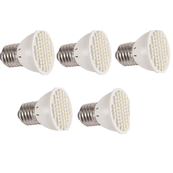 5 x Lampara led smd x60 e27 220v 3w blanca iluminacion bajo consumo bestmall_fr - 1