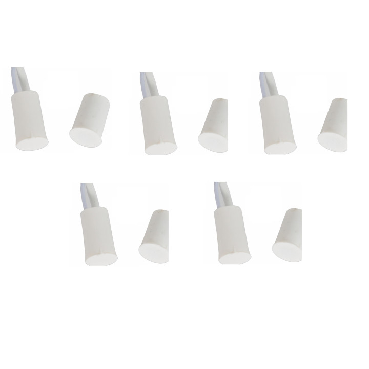 5 Contatto nf 11 millimetri filo bianco c30 rilevatore di apertura sensore magnetico per allarme jr international - 1