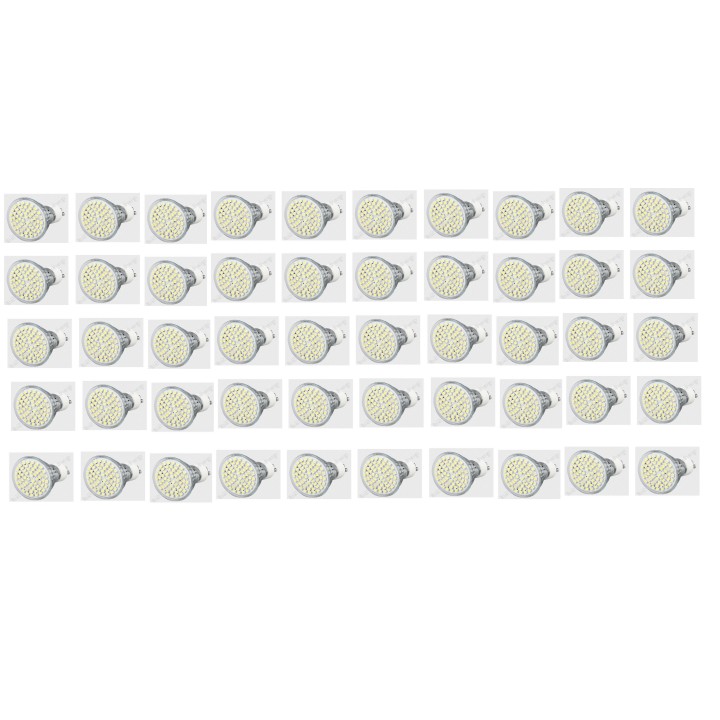 50 Bombilla 60 led 4w foco 6500k blanco bulb bajo consumo 220v 230v 240v gu10l4w iluminacion luz jr international - 1