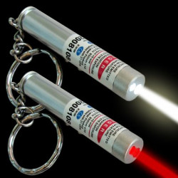 Pack of 500 2in1 red laser pointer w led keychain torch flashlight osmaycl - 1