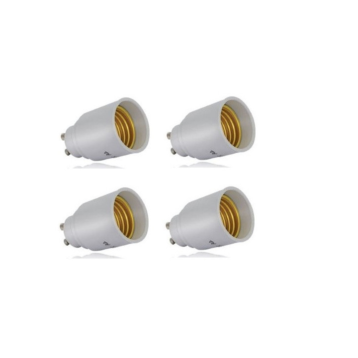 4 X Gu10 adaptador convertidor de enchufe de la lámpara de la lámpara e27 ha llevado adaptación 220v 12v 24v 48v lunartec - 1