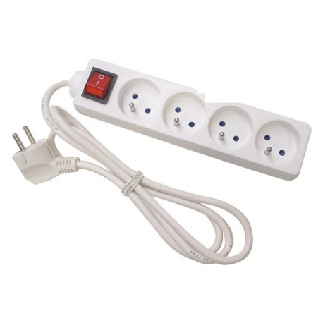 Power strip 4 sockets with switch and cable 3m eb4s-3 jr  international - 1