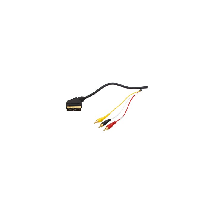 Cavo scart  3x spina fono con commutatore konig - 1
