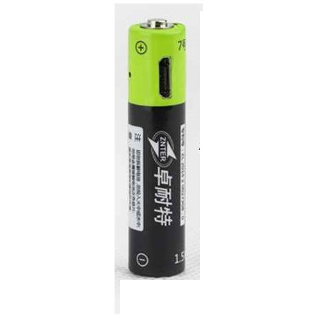 1 rechargeable lithium polymer battery 400mAh battery 1.5v aaa lr03 Znter  micro usb li-polymer - Eclats Antivols