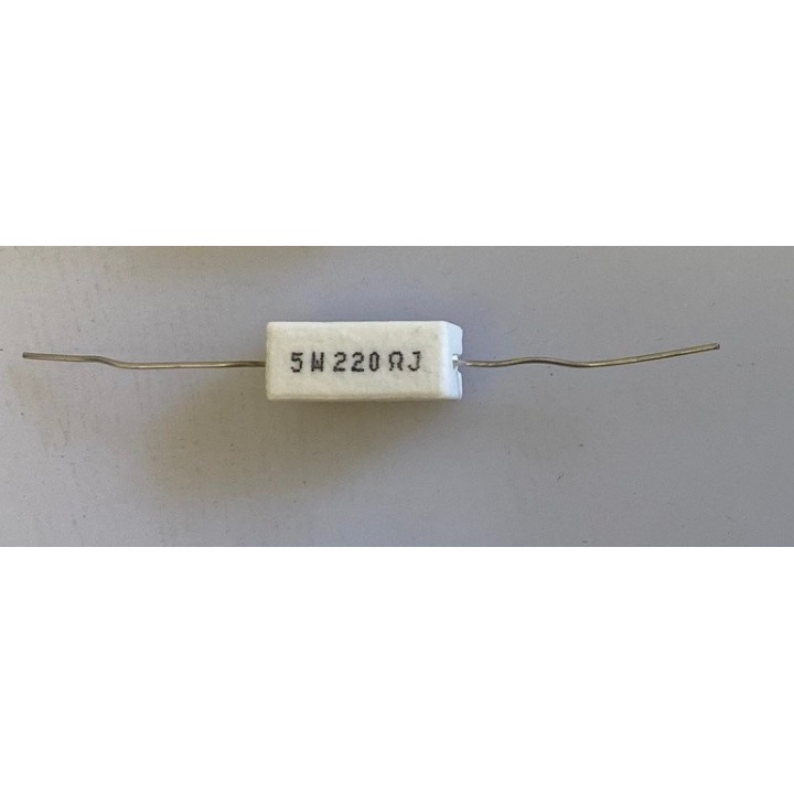 Resistenza a filo 220 ohm 5w indurito cen - 1