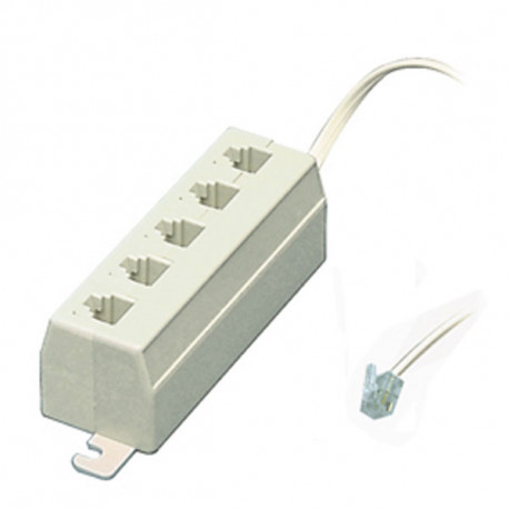 5-way phone telephone line jack plug outlet socket splitter adapter 4 3 2 1 RJ11 jr  international - 1