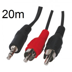 20m de video cable de audio jack de 3,5 mm estéreo macho a 2 rca macho cable konig cable-458/20 jr  international - 1