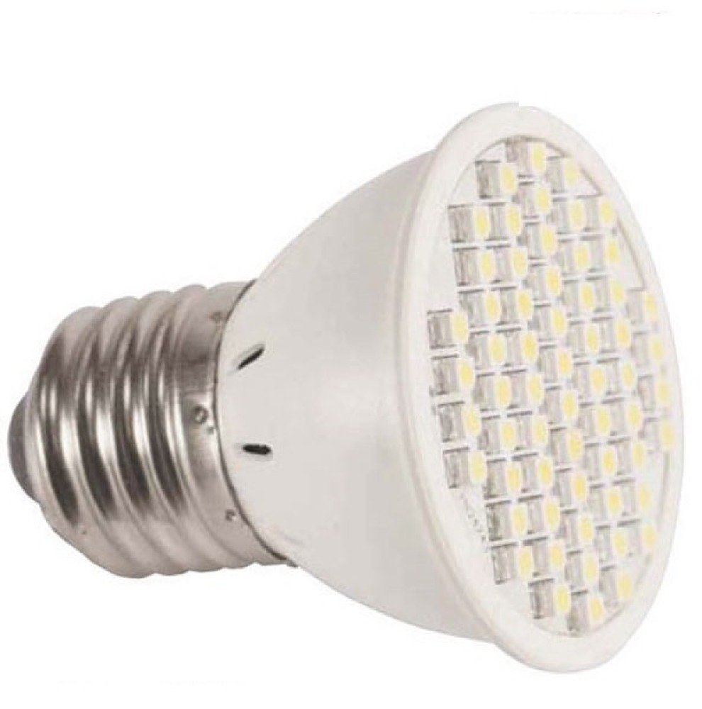 Lampara led smd x60 e27 220v 3w blanca iluminacion bajo consumo cen - 1