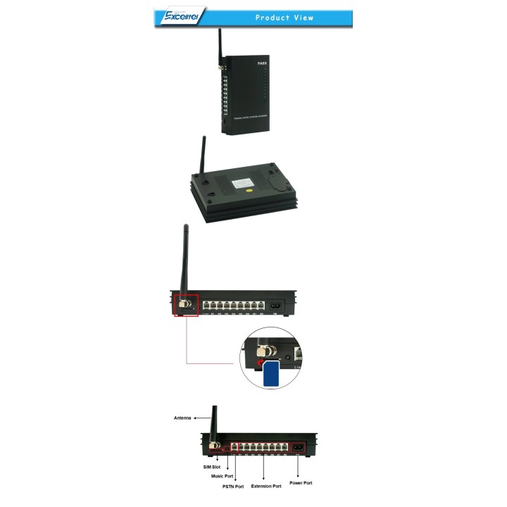 Central telefónica PBX MS108-GSM / Sistema PABX inalámbrico