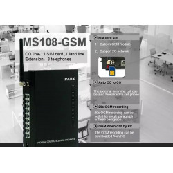Central téléphonique PBX MS108-GSM système PABX sans fil GSM