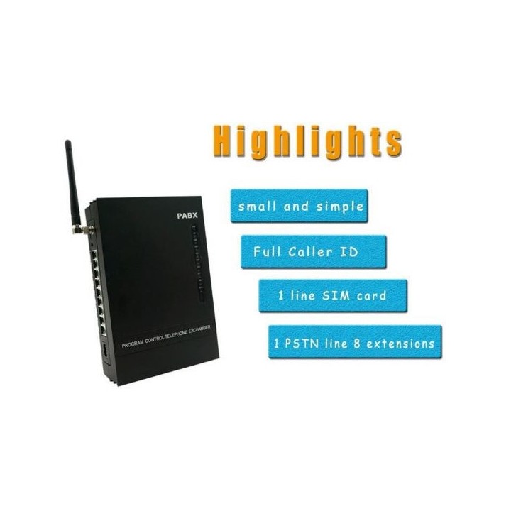 Central telefónica PBX MS108-GSM / Sistema PABX inalámbrico