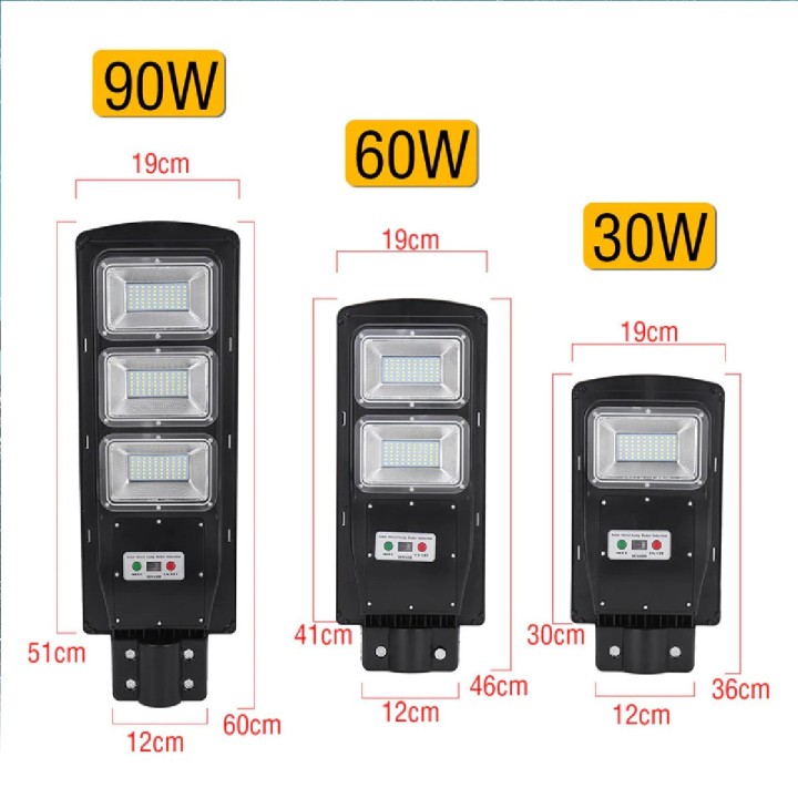LED Street Light 30W Solar Radar PIR Motion Sensor Wall Lamp+Remote