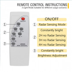 LED Street Light 30W Solar Radar PIR Motion Sensor Wall Lamp+Remote