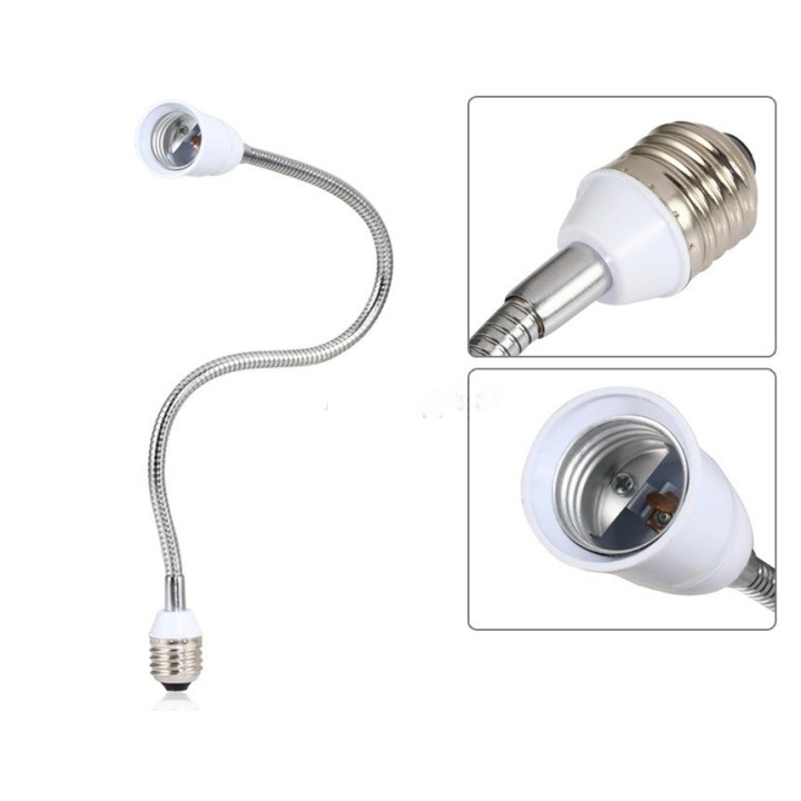 50cm extensión zócalo de la extensión regulable e27 e27 hombre a mujer bombilla de zócalo 12v socket 220v jr international - 1