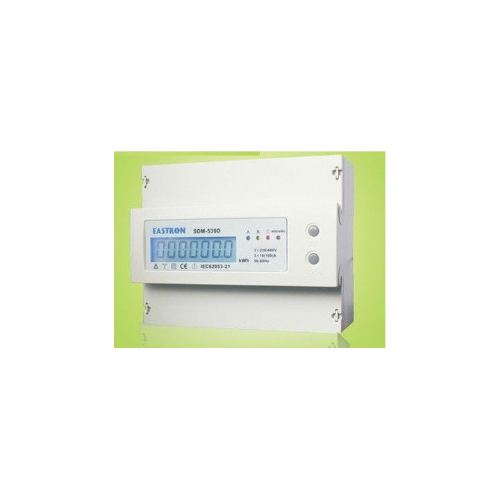 Kwh metro trifase a quattro fili 100 montaggio su guida din 7 moduli emdin03 velleman - 3