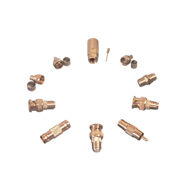 Pack 100 conectadores caracteriza franco bnc rca adaptador 10 bncff 10 rcaff 10 cf05 30 tipos de fbnc 10 x (f5 f6 f7 f10) jr int