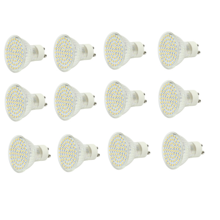 12 X 4w gu10 led lampe 60 white 6500k birne spot 220v 230v 240v konsolidierten geringer beleuchtung licht gu10l3w jr internation