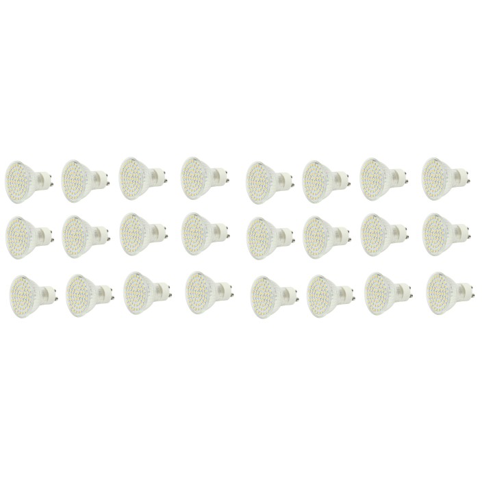 24 X Gu10 white 60 led light bulb lamp 4w jr international - 2