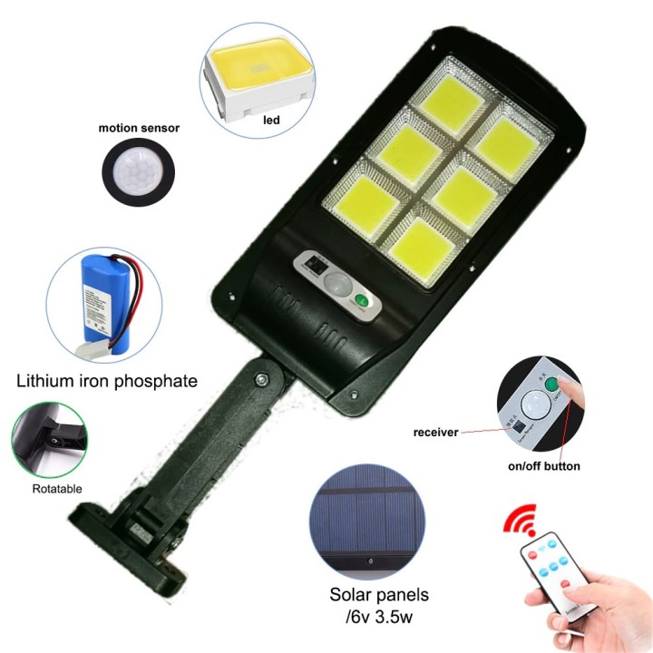 120COB Solar Wall Street Light PIR Bewegungssensor Wasserdichte Solar-Außenlampen