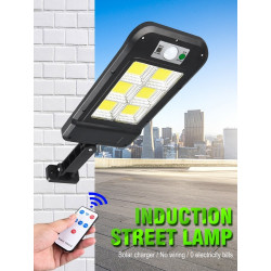 Lampe solaire 120COB de rue avec detecteur présence capteur de mouvement étanche