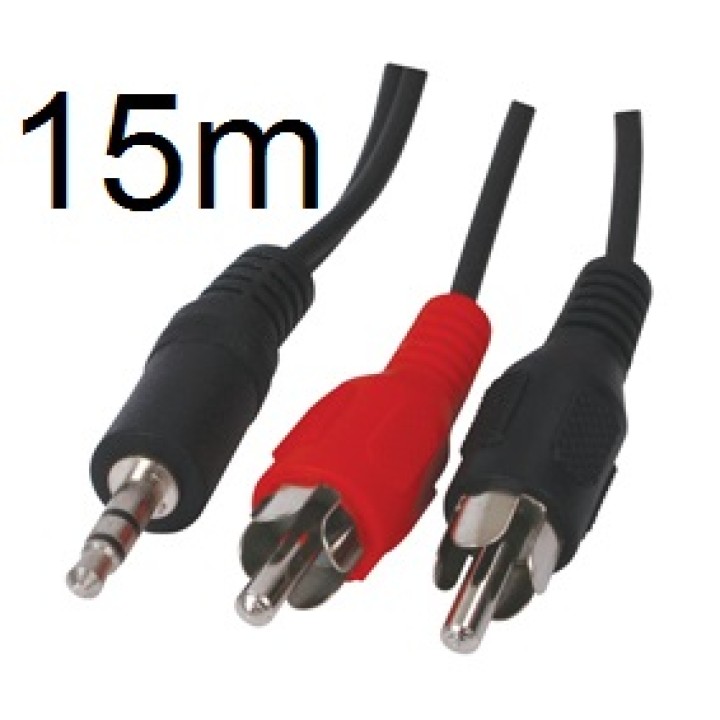 Cavo audio stereo da 3,5 mm maschio a 2 rca cavo di 15m konig cable-458/15 jr  international - 1
