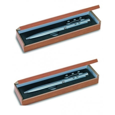 2 Laser kugelschreiber rot elektronische stechuhr holzgehause als geschenk 143.1651 strahl jr international - 3