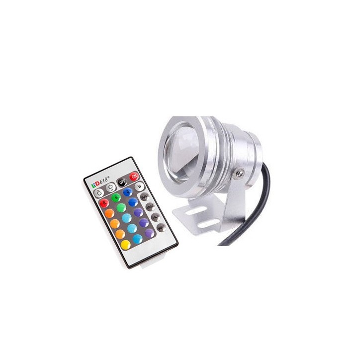 Waterproof led projector 10w red green blue rgb with remote 750lm 12v outdoor ip67 jr international - 7