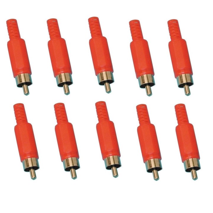 Rca stecker rot 10 stucke rca stecker fur videokamera rca stecker fur kamera rca stecker fur videokameras velleman - 1