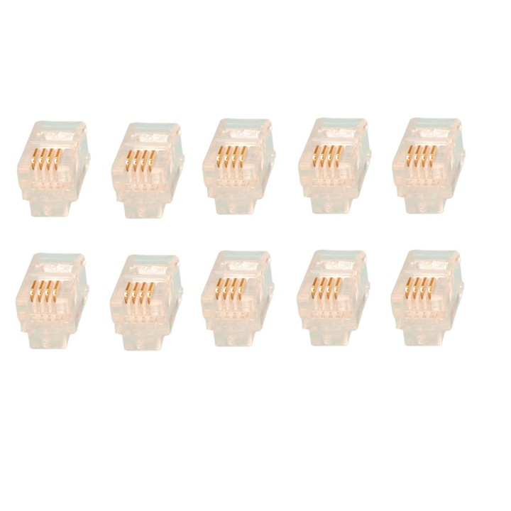 Rj09 4p 4c stecker fur telefonhorer 10 stucke stecker fur telefonhorer zubehor fur telefon velleman - 1