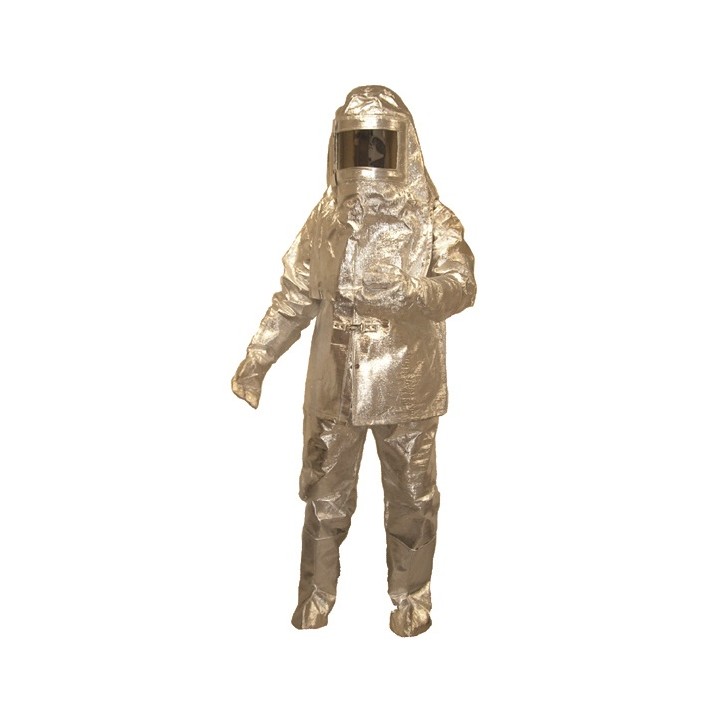 Vermietung 1 bis 7 Tage Aluminiumanzug gegen hitze bis 900°c genehmigung n°ga88 94 helm handschuh jr international - 1