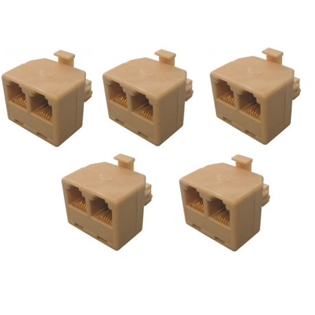 5 X Adapter rj12 telephone male adapter to rj12 female 6p2c rj12 telephone adapters 6p2c rj12 telephone male adapter to rj12 fem