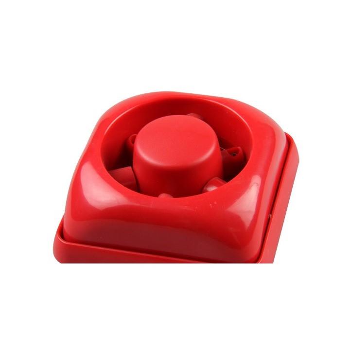 Sirene incendie 95db 12Vv 24v rouge FL-1 systeme alarme sonore feu jr international - 1