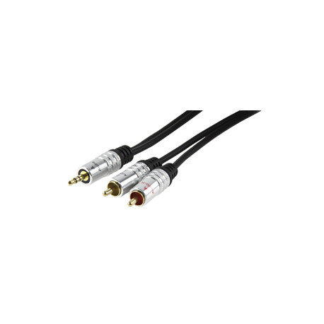 Blindado cable de audio conector de 3,5 mm a 2 rca conecta 1,5 hqas3458 macho estéreo chapado en oro hq hq - 1