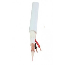 Cable coaxial audio video flexible 8mm rollo de 100m coax blanco+2x0.50 mm² alim alarma kn vc003 konig - 1