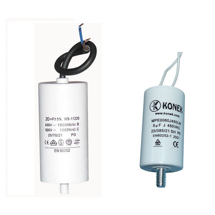 1 Kondensator 20uf 21uf 22µf 22 mf Micro Farad 450V + 1 Motorstarter Condo Draht 6uf cbb60