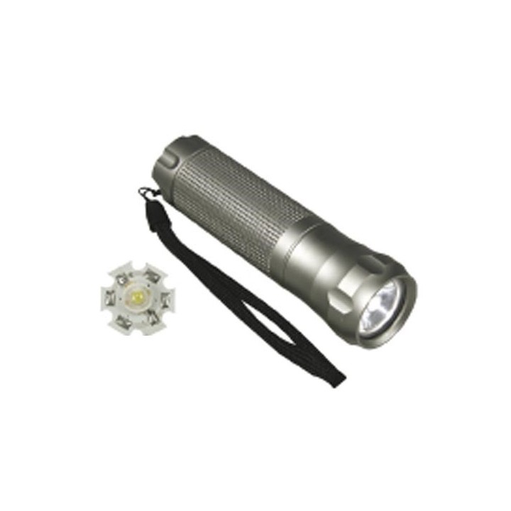 Linterna led 1w caja aluminio baul alu metal alumbrado luz potente zll113 1w velleman - 1