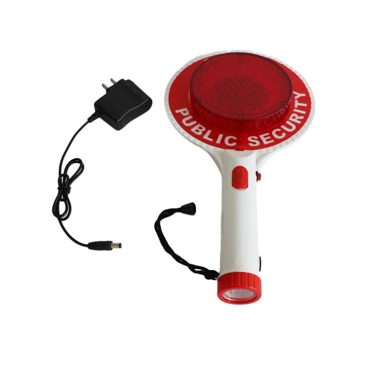 Two-Way Handheld Rechargeable LED Traffic Sign Stop Light Lamp Car Indicator Warning Sign Baton Flashlight car-styling jr intern