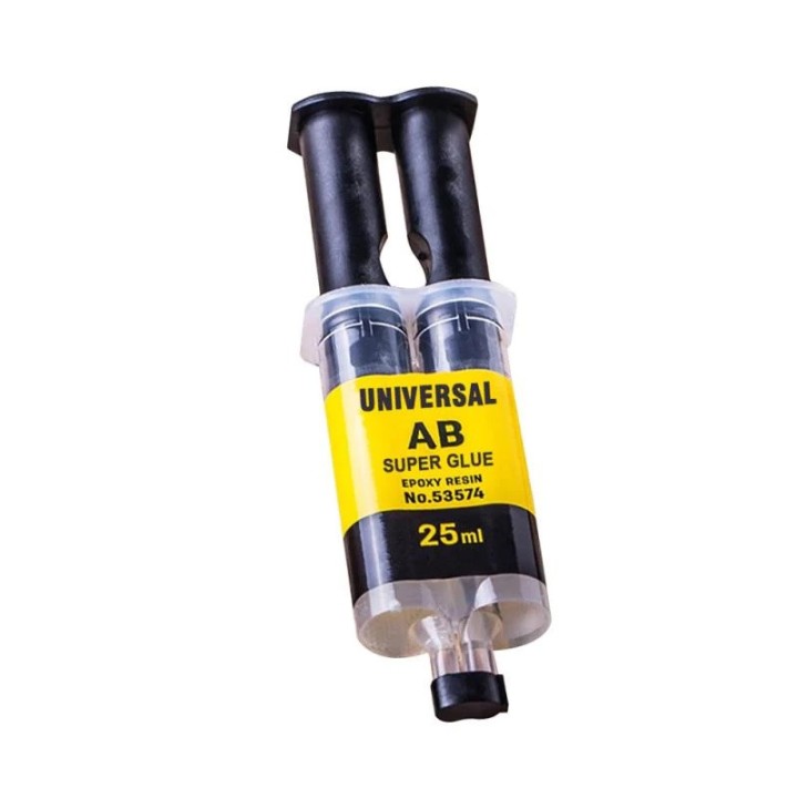 Colla forte universale ab resina epossidica liquida 25ml 2 min per vetro ceramica plastica legno metallo
